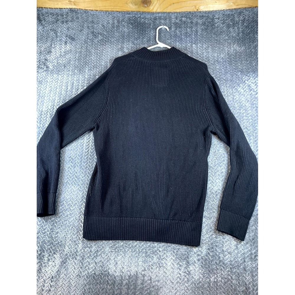 American Rag Cie Henley Sweater Mens Large Blue Cotton Tight Knit Ribbed Winter